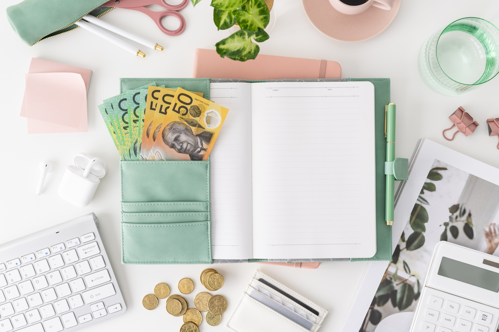 Financial Stock Images-Flatlay-Currency-coins-desktop.