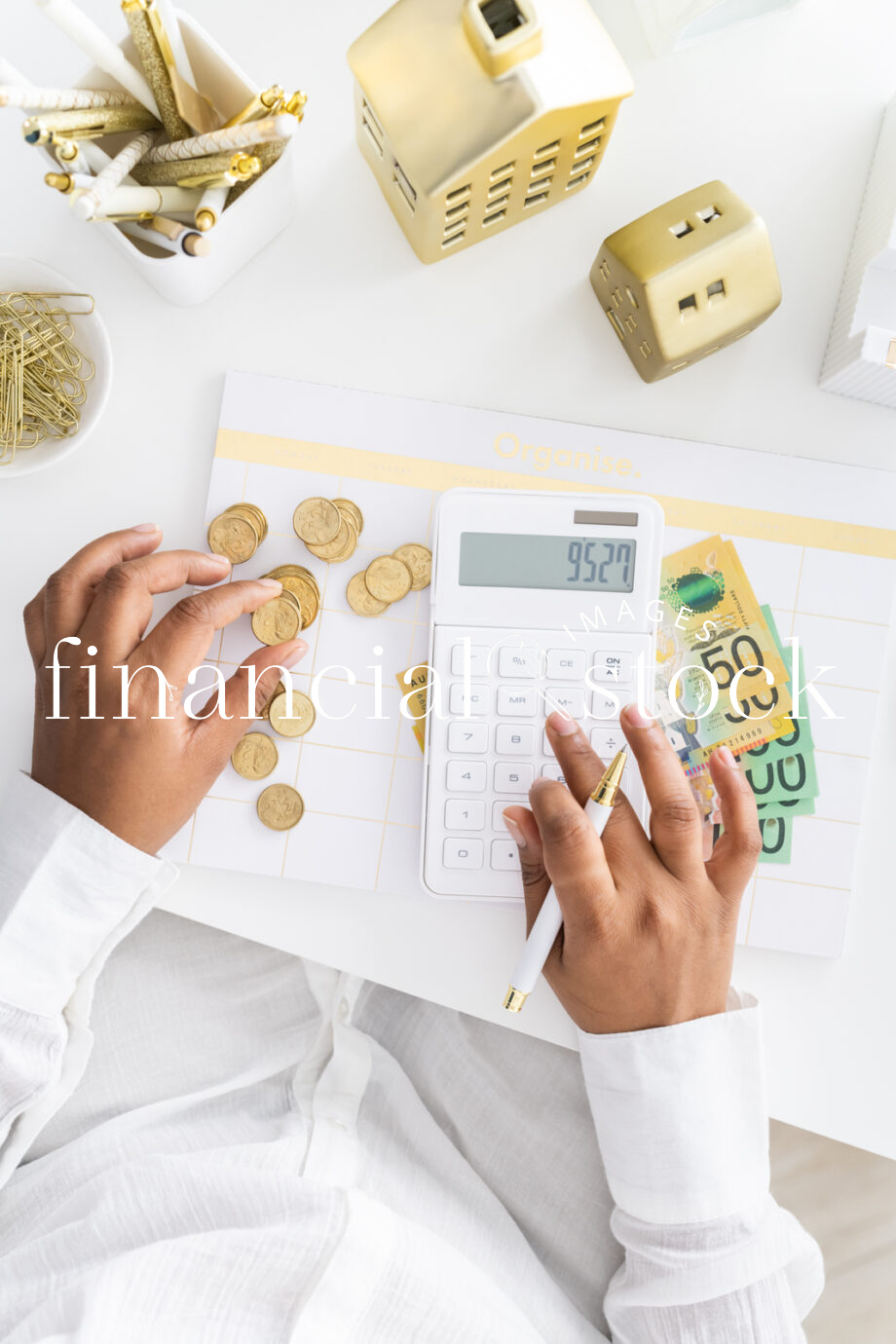 Financial Stock Images - Woman working from home-Home business management