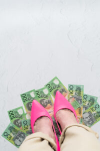 Heels, Ausralian, Hundred, Dollars, Hot, Pink, Money, Copyspace, Shoes, Women, Power, Powerful, Bright, australia, stock, image, photo, picture, Financial, Finance