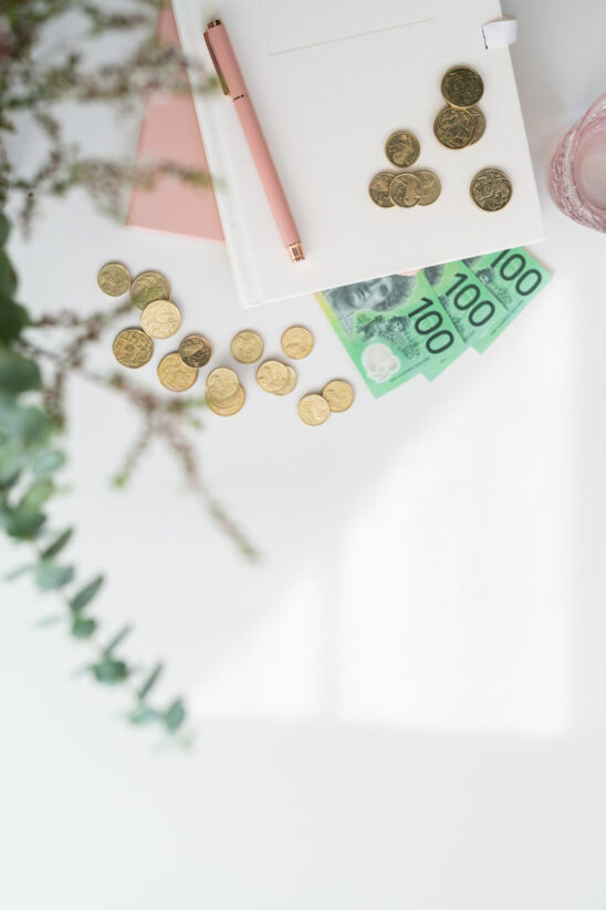 Australian, Australia, Pink, Feminine, Financial, Finance, Money, Coins, Notes, 100, Hundred, Dollar, Copyspace, Stock, Photo, Image, Images, Picture, Content, Creation
